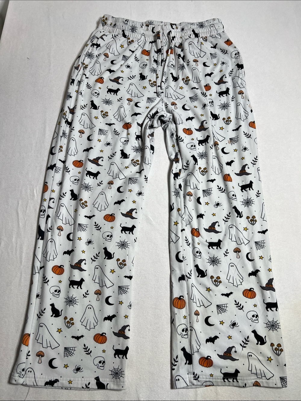 Daydreamer White Halloween Ghost & Pumpkin Lounge Pajama Pants